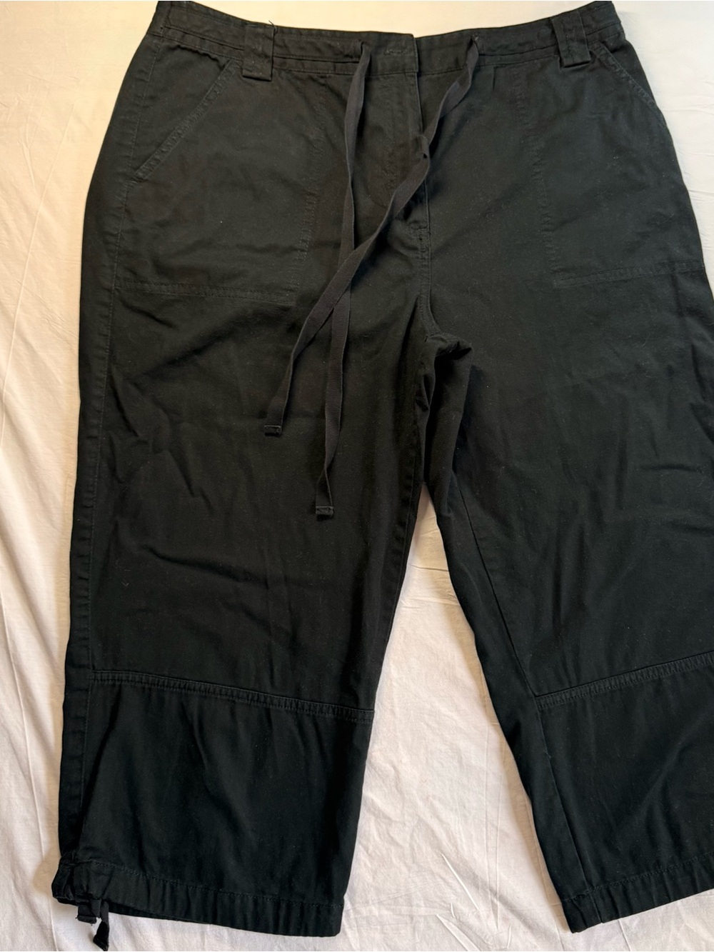 JM Collection Black Cropped Drawstring Pants